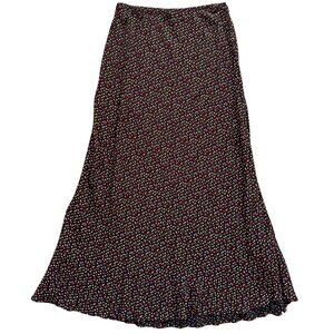 Twyla & Blu womens black multicolored polka dot A line unlined skirt with elasti